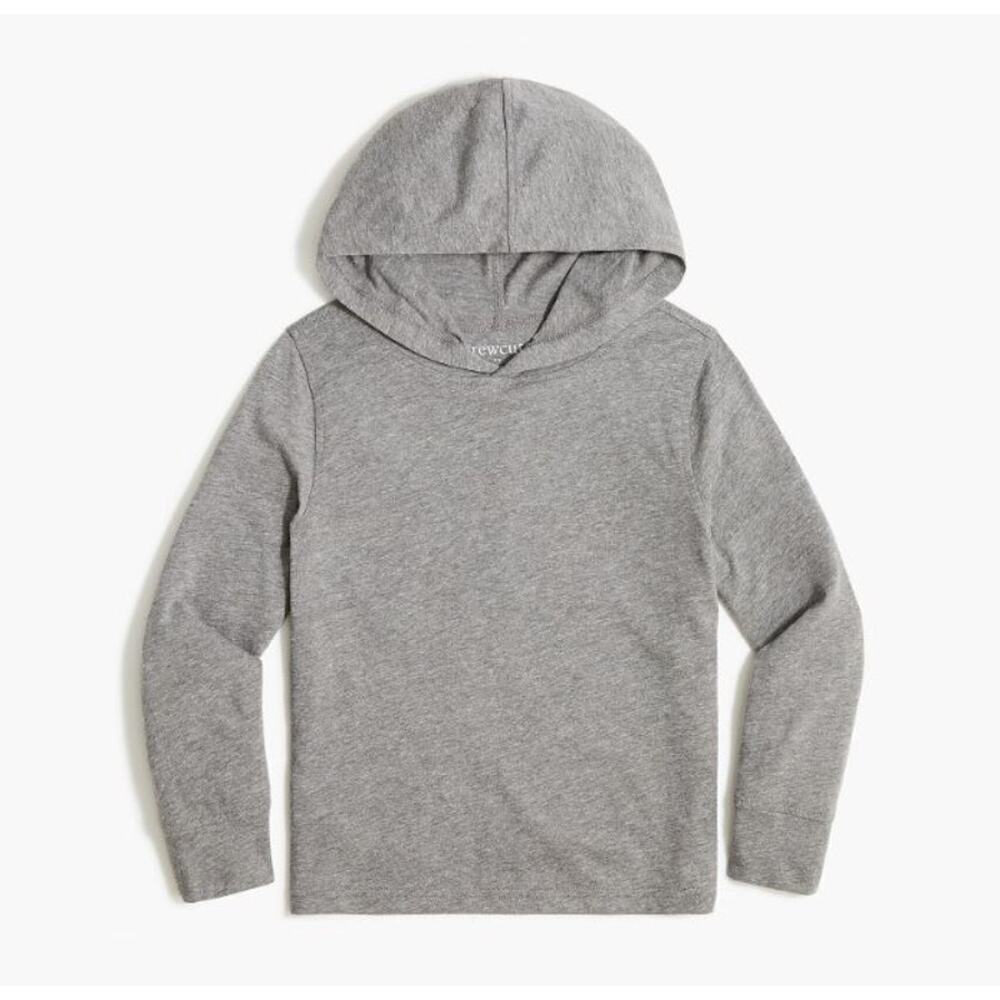 J. Crew Factory Boy's Heathered Jersey Hooded Tee BC604 Hthr Dolphin Size M NWT